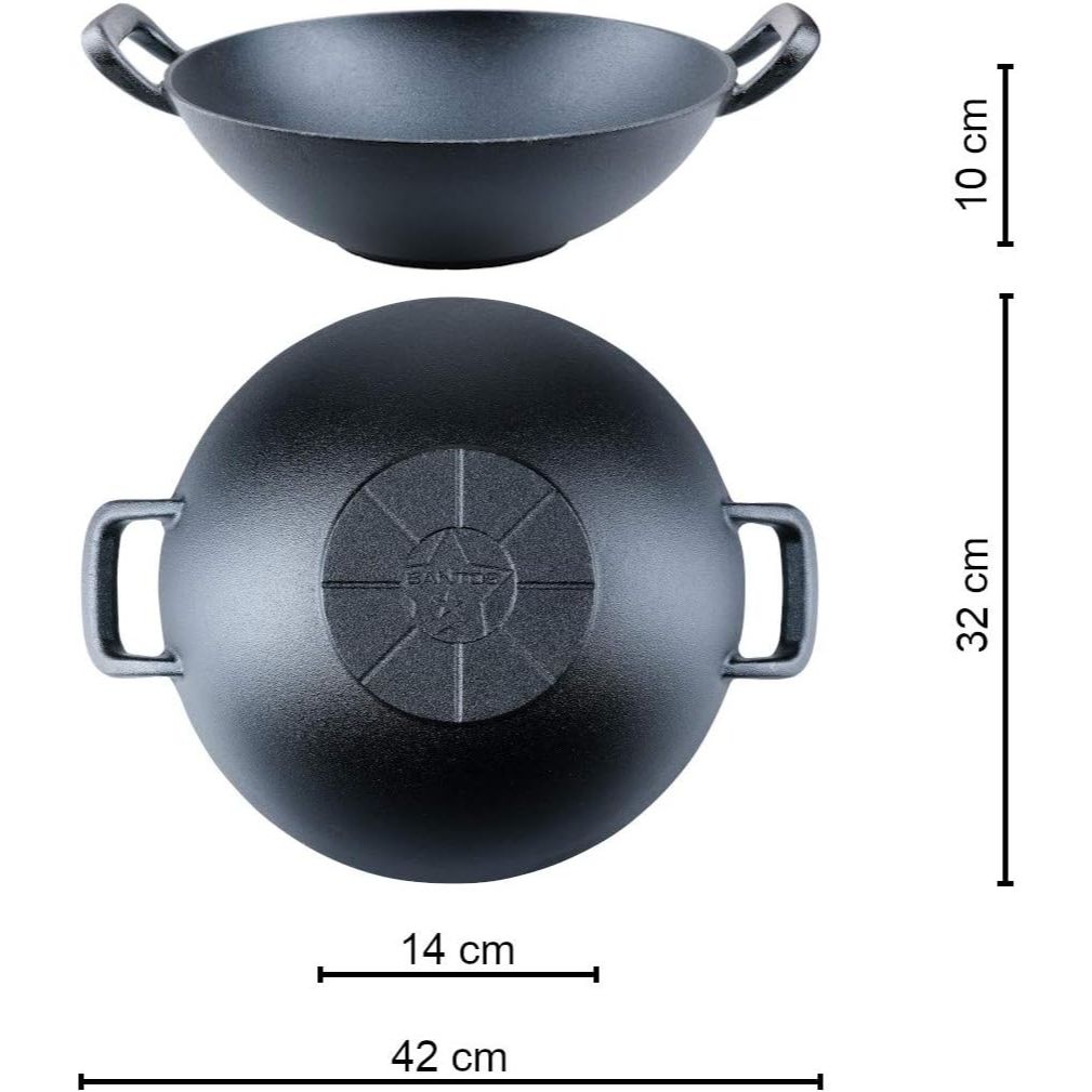 Wok 32cm, SANTOS Cast Iron