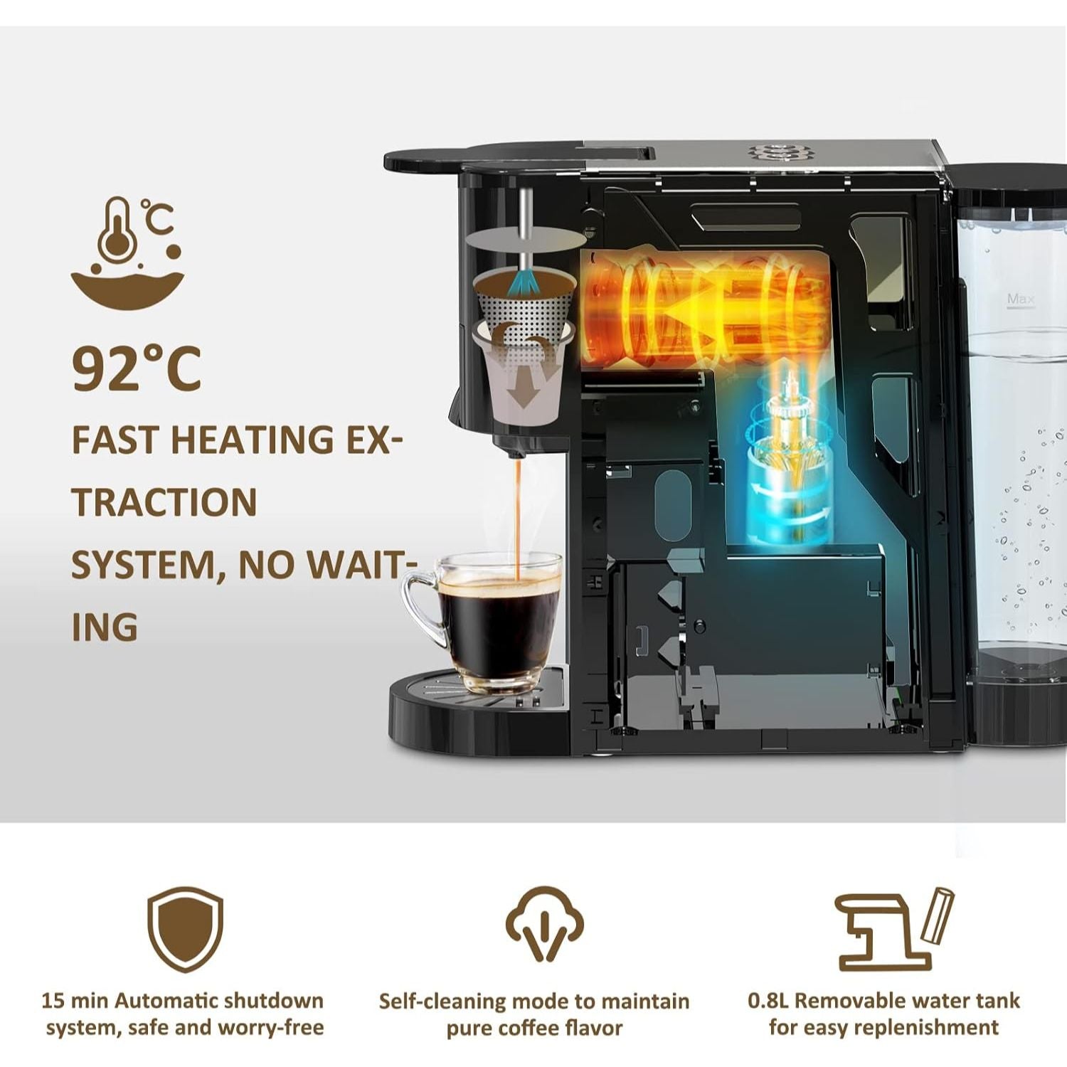 Coffee Machine Ticwell AC-513K Multi Capsile